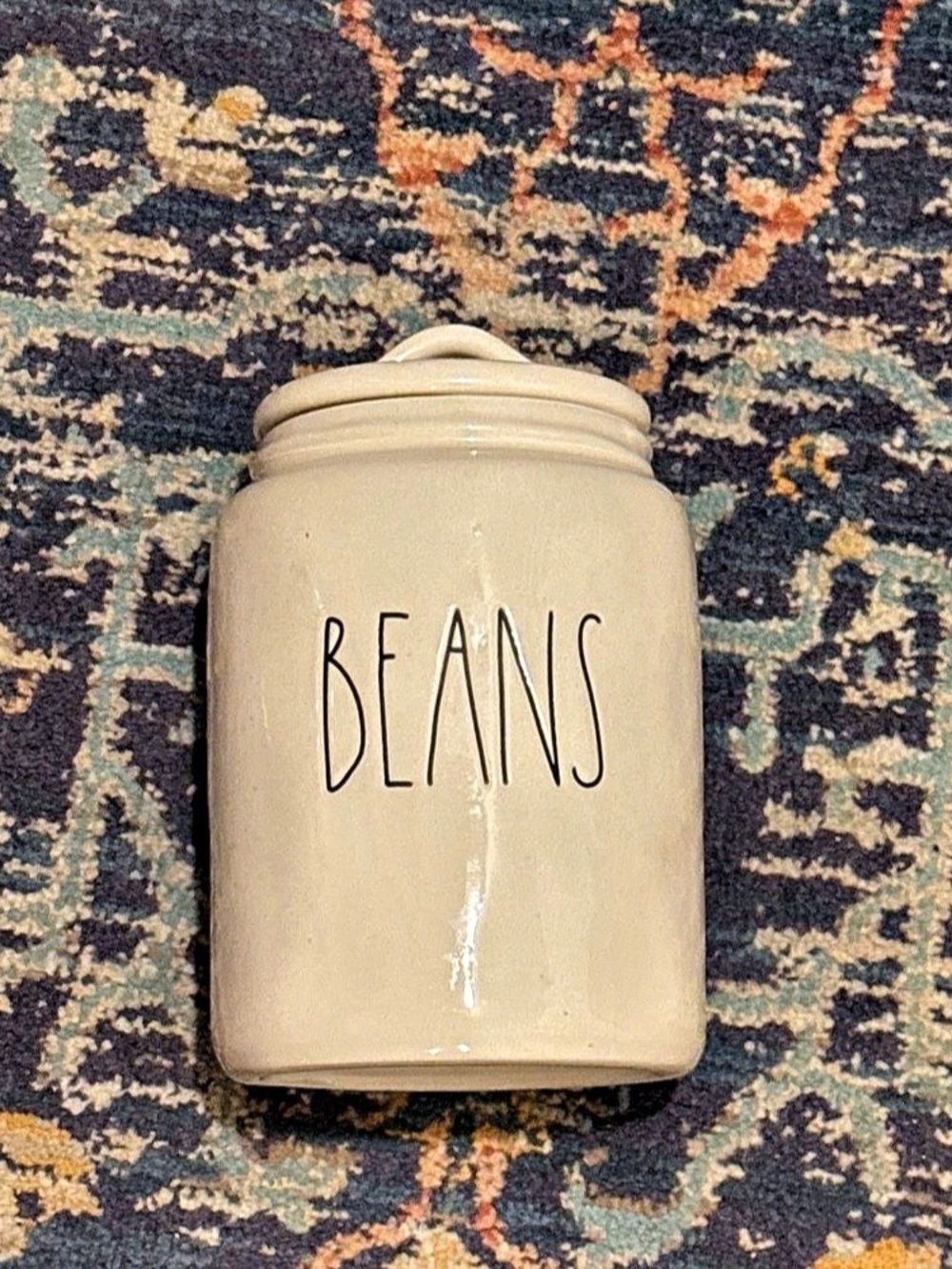 Rae Dunn Beans Canister Cream